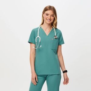 FIGS Womens Catarina Slim Scrub Top CACTUS Size L LARGE NEW